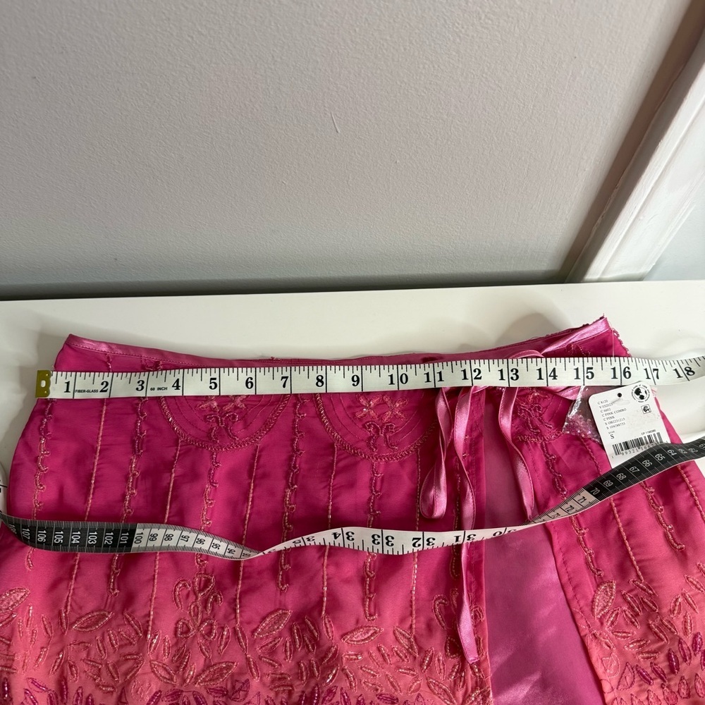 Free People Lala Beaded Skort in Pink Embroidered Ombre NWT $168 Small - Picture 14 of 15